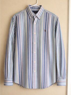 Ralph Lauren Men's Multicolor Striped Button-Down Shirt - Blue Focus